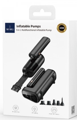 Автомобильный компрессор/пылесос WIWU Inflatable Pumps 5в1 Wi-AI002 черный