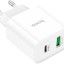 Сетевое зар. устр. Hoco C80A с шнуром Type-C на Lightning 1USB/1С PD3.0/QC3.0 3A 20W белое