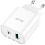Сетевое зар. устр. Hoco C80A с шнуром Type-C на Lightning 1USB/1С PD3.0/QC3.0 3A 20W белое