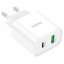 Сетевое зар. устр. Hoco C80A с шнуром Type-C на Lightning 1USB/1С PD3.0/QC3.0 3A 20W белое