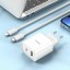 Сетевое зар. устр. Hoco C80A с шнуром Type-C на Lightning 1USB/1С PD3.0/QC3.0 3A 20W белое