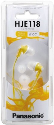 Стереонаушники внутриканальные Panasonic RP-HJE118GUY 1.1м желтые