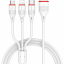 Usb Кабель-зарядка Borofone X17 3-in-1 Enjoy Lightning/Micro/Type-C 2.4A 1м силиконовый белый