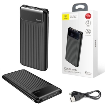 Powerbank Baseus Thin Digital 10000mAh 2xUSB 3.0A PPYZ-C01 черный