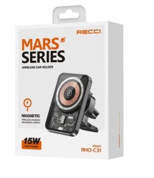 Держатель в автомобиль с беспроводной зарядкой на торпеду Recci RHO-C31 черный