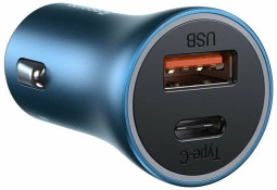 Автомобильное зар.устр. Baseus Golden Contactor Pro Dual Quick Charger 2USB 40W (CGJP020113) синее