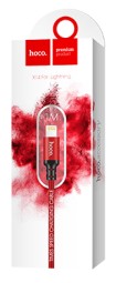 Usb Кабель-зарядка Lightning Hoco X14 Times speed 2A 1м в тканевой оплетке красно-черный
