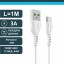 Usb Кабель-зарядка Type-C Borofone BX51 Trumph 3A 1м силиконовый белый