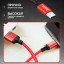Usb Кабель-зарядка Type-C Hoco X-Times speed 3A 2м в тканевой оплётке красный