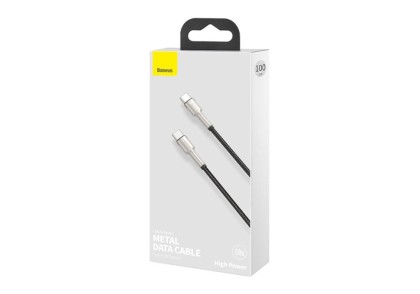 Кабель-зарядка Type-C на Type-C Baseus Cafule Metal 100W 1м CATJK-C01 черный