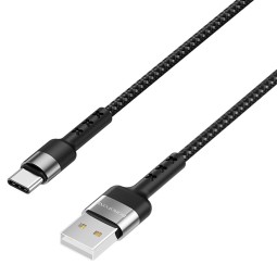 Usb Кабель-зарядка Type-C Borofone BX34 Advantage 2.4A 1м в нейлоновой оплётке чёрный