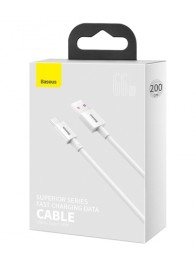 Кабель для быстрой зарядки телефона Baseus Fast Superior Charging Type-C 66Вт 2m White