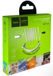 Usb Кабель-зарядка Lightning Hoco X21 Plus Silicone 2.4A 1м мягкий силиконовый белый