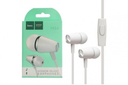 Наушники с микрофоном Hoco M34 1.2м белые