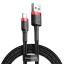 Usb Кабель-зарядка Lightning Baseus Cafule 1м (CALKLF-B19) черно-красный