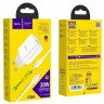 Сетевое зар. устр. Hoco C80A Plus с шнуром Type-C на Type-C 1USB/1С PD3.0/QC3.0 20W/18W белое