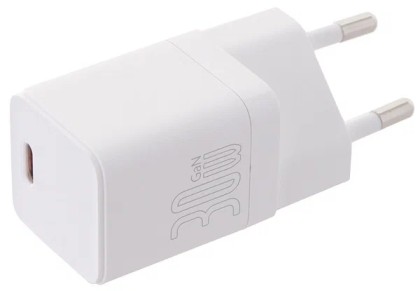 Сетевое зар. устр. Baseus GaN3 Fast Charger 1USB-C 30W (CCGN010102) белое