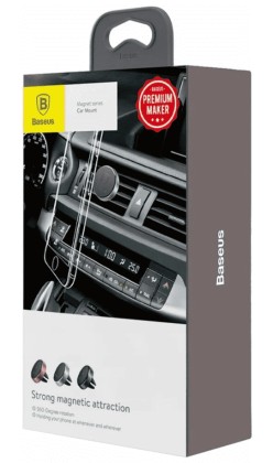 Держатель в автомобиль в воздуховод магнитный Baseus Magnet (SUGENT-M001) черный