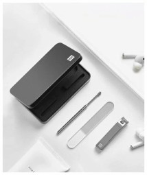 Набор для маникюра Xiaomi HuoHou Fire Splash Nail Clippers set 5в1 в футляре, серебристый 