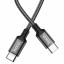Usb Кабель-зарядка Type-C на Type-C Hoco X14 Double 3A 60W 1м в тканевой оплетке черный