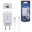 Сетевое зар. устр. Borofone BA21A с шнуром Micro 1USB 2.1A белое