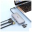 OTG TYPE-C 8в1 Hoco HB32 3USB/HDTV/PD/SD/TF/RJ45 серое