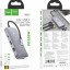 OTG TYPE-C 8в1 Hoco HB32 3USB/HDTV/PD/SD/TF/RJ45 серое