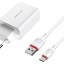 Сетевое зар. устр. Borofone BA21A с шнуром Type-C 1USB 2.1A белое