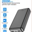 Повербанк с быстрой зарядкой Hoco 20000mAh, 2-порта USB, 2.1A, черный