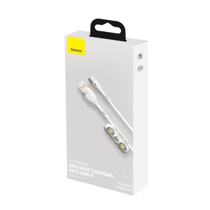 Usb Кабель-зарядка Micro+Lightning+Type-C Baseus Zinc Magnetic 1м 3A (CA1T3-A02) белый