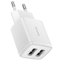 Сетевое зарядное устройство Baseus Compact 10.5W 2USB CCXJ010202, белое