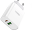 Сетевое зарядное устройство для смартфонов Hoco C80A порты 1USB+Type-C, PD/QC3.0, 3A/20W,  белое