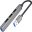 Кабель-переходник Hoco HB26 USB на 3USB2.0/1USB3.0 серый