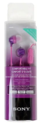 Стереонаушники Sony MDR-EX15AP с микрофоном пурпурные (High Copy)