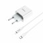 Сетевое зар. устр. Hoco C76A Plus с шнуром Type-C на Lightning 1C 3A 20W белое