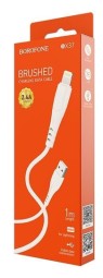 Usb Кабель-зарядка Lightning Borofone BX37 Wieldy 2.4A 1м в оплётке PVC белый