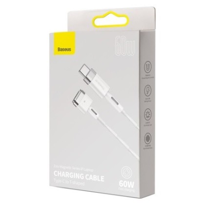 Usb Кабель-зарядка Type-C - T-shaped Baseus Zinc Magnetic Series iP Laptop 60W 2м (CATXC-V02) белый