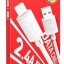 Usb Кабель-зарядка Lightning Hoco X88 2.4A 1м белый