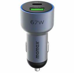 Автомобильное заряд. устр. Momax Move 67W 1USB+1 Type-c серый