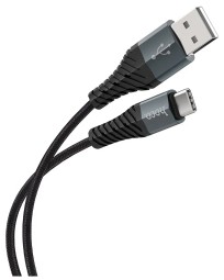 Usb Кабель-зарядка Type-C Hoco X38 Cool 3A 1м в тканевой оплётке чёрный