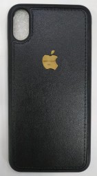Накладка для i-Phone X силиконовая кожзам с логотипом в ассортименте