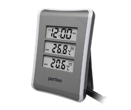 Часы-метеостанция Perfeo Tempo PF-S3316E серые