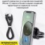 Держатель c беспроводной зарядкой + MagSafe Hoco C-A91 15W магнитный черный - в воздуховод